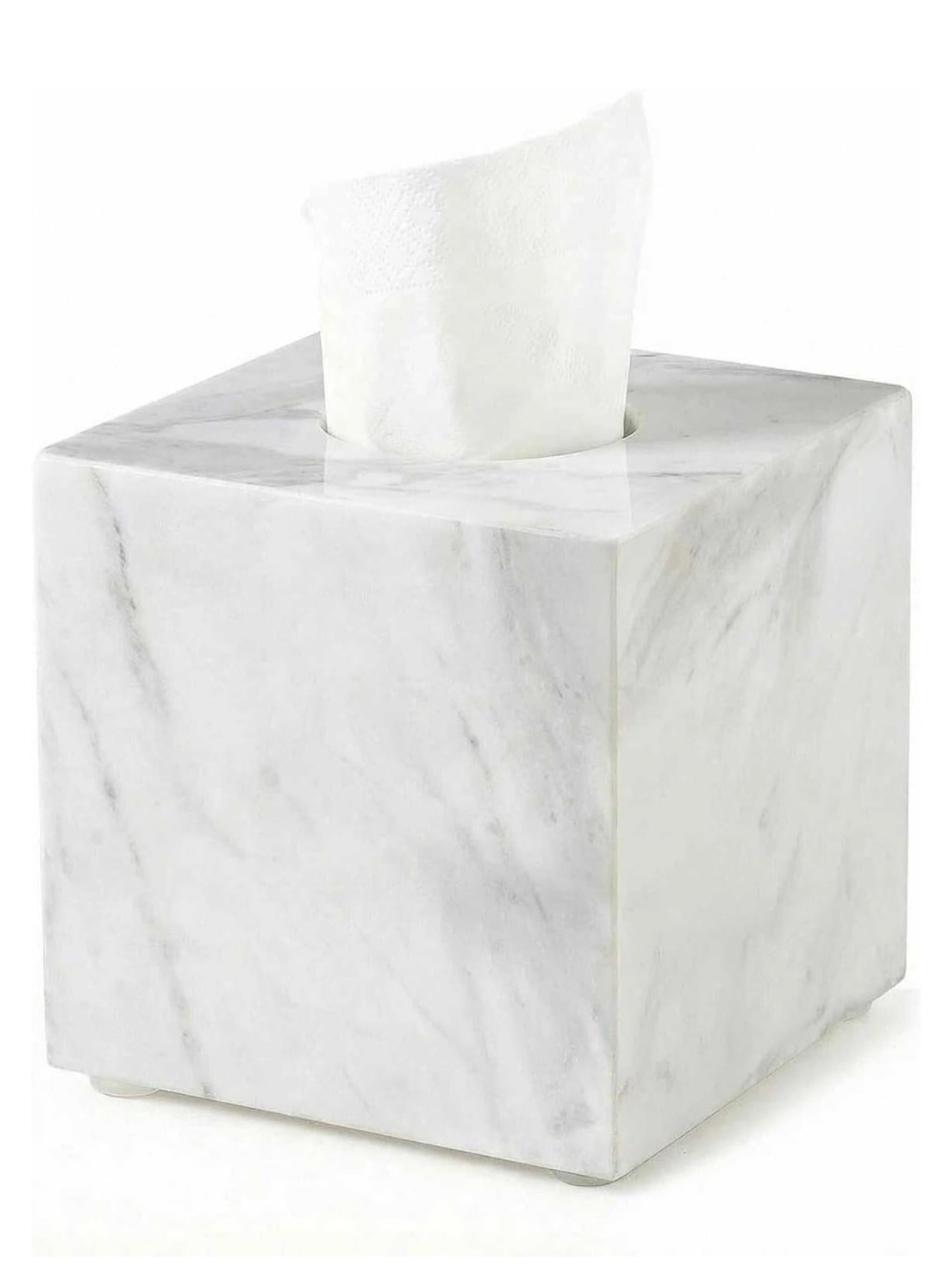 Natural Marble Tissue Box Cover - Classic Cube
